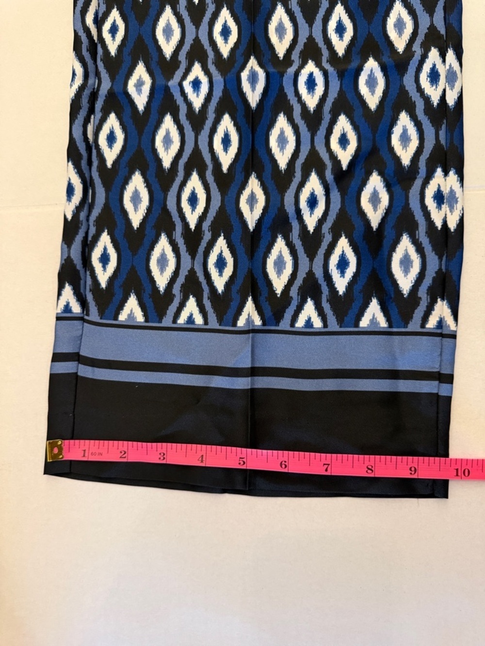 Zara Navy Blue and White Geometric Wide Leg Pants - Picture 5 of 10